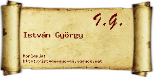 István György névjegykártya